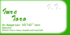 imre toro business card